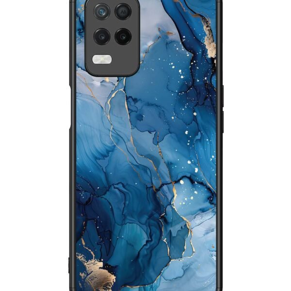 Realme 8 5G | 2D Metal Case | Oceanic Pattern With Golden Sprinkles | LC108