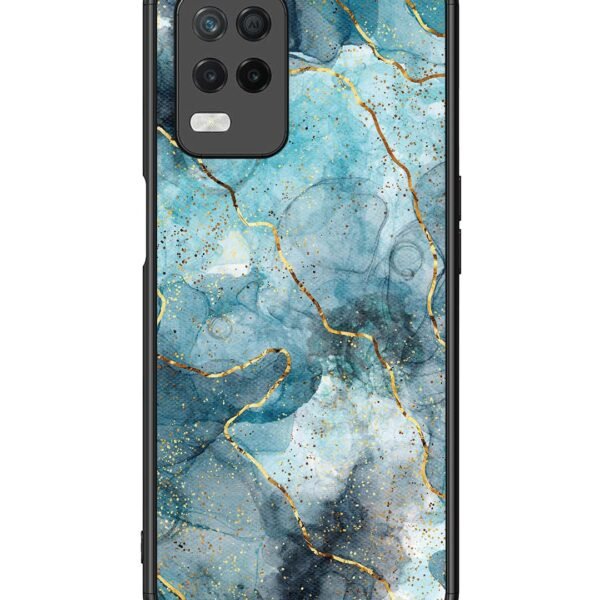 Realme 8 5G | 2D Metal Case | Oceanic Golden Strip Marble | LC108