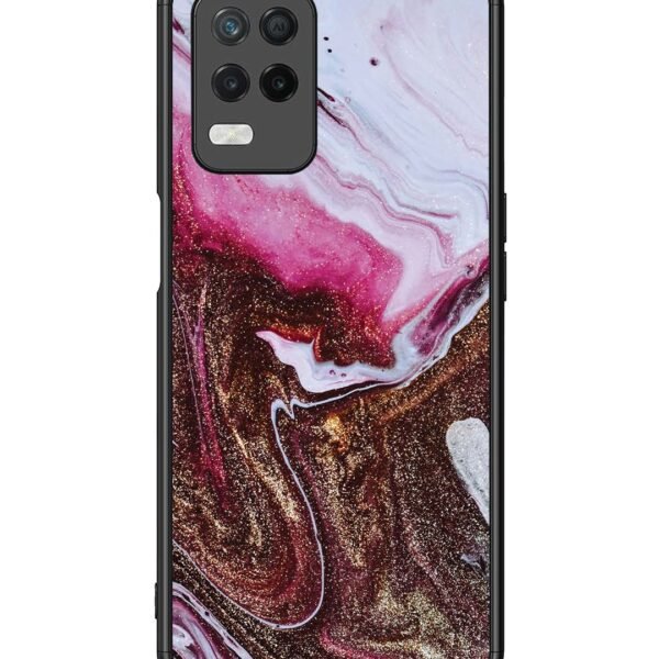 Realme 8 5G | 2D Metal Case | Elegant Rose & Gold Marble | LC108