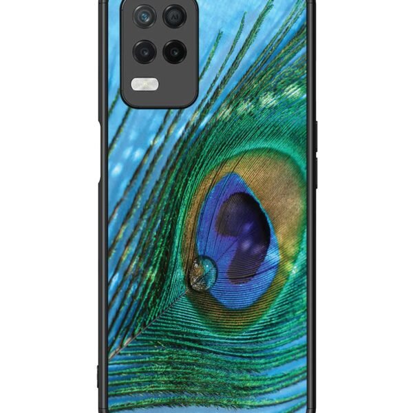 Realme 8 5G | 2D Metal Case | A Drop On Peacock Feather | LC108