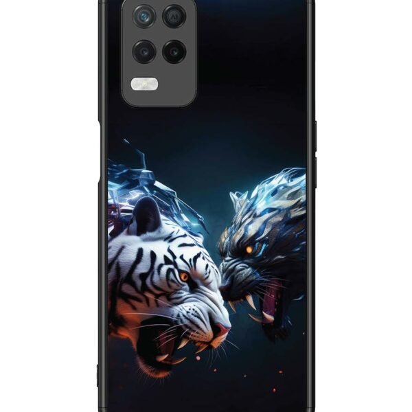 Realme 8 5G | 2D Metal Case | Tiger Vs Panther | LC108