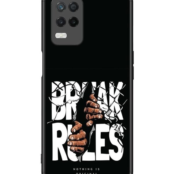 Realme 8 5G | 2D Metal Case | Break Rules Gritty Typography Art | LC108