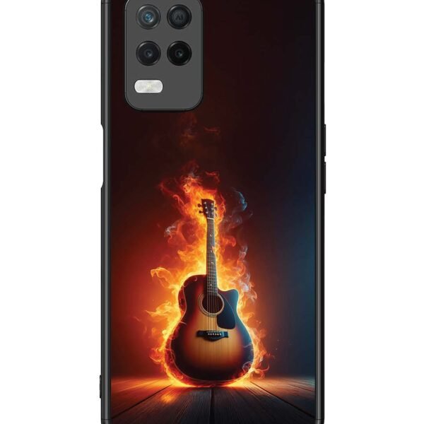 Realme 8 5G | 2D Metal Case | Fire Acoustic Guitar Stage Passion | LC108