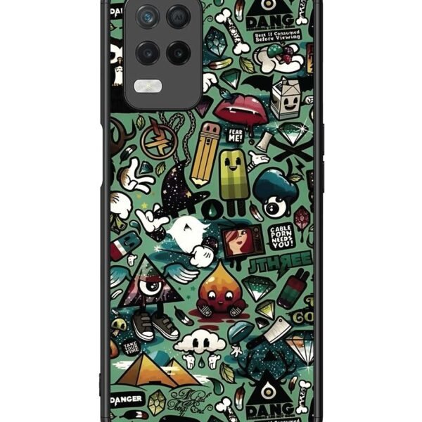 Realme 8 5G | 2D Metal Case | Pop Art Doodle Graffiti Collage | LC108